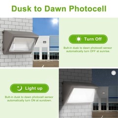 LED Wall Pack Light 120W Dusk to Dawn Security Outdoor Lighting Fixtures 15600LM