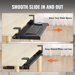 Keyboard Tray Under Desk Pull out Keyboard/Mouse Tray with C Clamp Mount