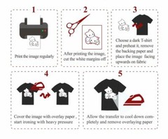 100 Sheets Bulk Printable Inkjet Iron-on Heat Transfer Paper DARK LIGHT Cotton