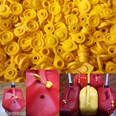 YELLOW VENT CAP Superior Air Breather Caps w/ Retaining Lip for PLASTIC GAS CANS