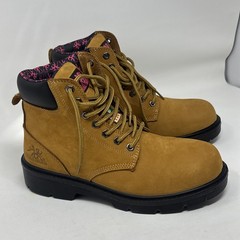 Moxie Trades Women’s Waterproof Wheat Tan Brown Leather Work Boots Size 9 M US