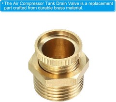 PATIKIL Air Compressor Tank Drain Valve, 2 Pack G 3/8″ Brass G 3/8"
