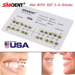 10 Packs Dental Orthodontic Metal Brackets Braces Mini Roth.022 Hooks 345