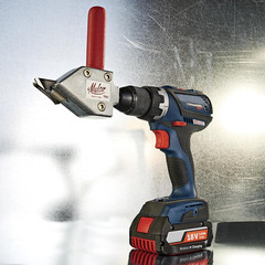 TS1 Turboshear Sheet Metal Cutting Drill Attachment – 20 Gauge Galvanized Steel,