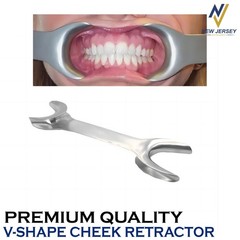 Dental Cheek Retractor V-Shape Double Ended Long Orthodontic Surgical Instrument