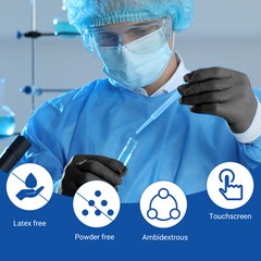 JMU Advance Nitrile Examination Disposable 3.5 Mil Powder Latex Free XS-XL