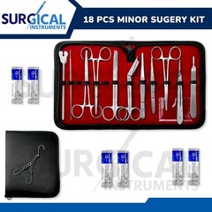 18 Pcs Minor Surgery Set Surgical Instruments Kit Stainless Steel German Grade