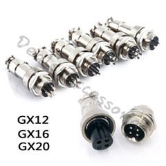 GX16/GX20/GX12 Aviation Plug Male&Female Wire Panel Metal Connector 2/3/4/5/6Pin