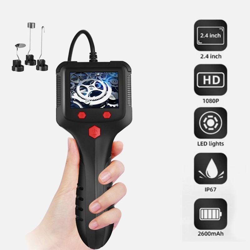 LED Handheld Industrial Borescope Endoscope 2.4″ Inspection Snake Camera 8mm