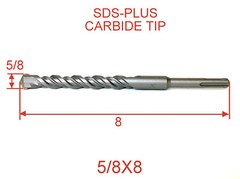 1 pc SDS Plus 5/8″x8″ or 5/8″x6″x8″ Concrete Masonry Hammer Drill Bit sct-888