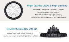 10Pack UFO Led High Bay Light 100W Commercial Industrial Garage Gym Light 6000K