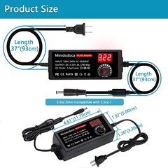 72W Power Supply Adjustable 3V ~ 24V Variable Universal Switching AC/DC Adapt…