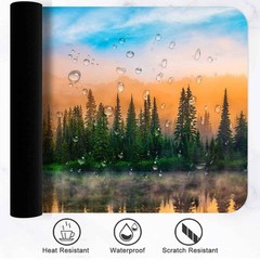 LshyMn 31.5×11.8×0.12 Inches Gaming Mouse Pad,Mountain Forest Large, Blue