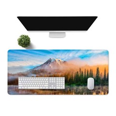 LshyMn 31.5×11.8×0.12 Inches Gaming Mouse Pad,Mountain Forest Large, Blue