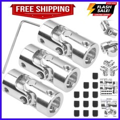 3Pack Universal U Joint Coupler Rotatable Steering Shaft Coupling Motor Conne…