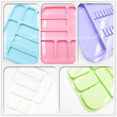 Dental 5 Colors Optional Divided Separate Type Plastic Trays 135ºC Autoclavable