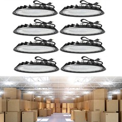 UFO High Bay LED Lights, 6000K with US Plug Commercial HighBay Lighting 8Pack