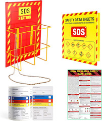 MSDS SDS Binder and Wall Station,Yellow Heavy Duty 3 Inch Material Safety Data S