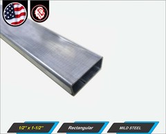 1/2″ x 1-1/2″ Rectangular Tube – Mild Steel – 16 gauge – ERW – 12″ Long (1-ft)