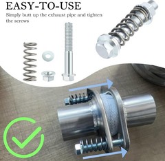 2PCS Professional Exhaust Flange Bolt and Nut Kit with Springs, Color: Silver