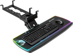 Keyboard Tray Under Desk with Storage Drawer, Height Adjustable Keyboard Tray