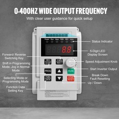 Uimoso 4KW 18A 5HP Variable Frequency Drive for 3-Phase Motor Speed Adjustment