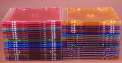 Lot of 45 Multi-Color Jewel Cases Slim Thin Empty