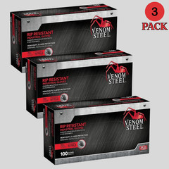 Venom Steel Industrial Nitrile Gloves One Size Fits Most, 100 Count, (Pack of 3)