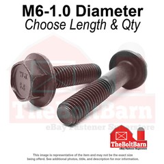 M6-1.0 Class 8.8 Hex Flange Screws Frame Bolts Plain (Pick Length & Qty)