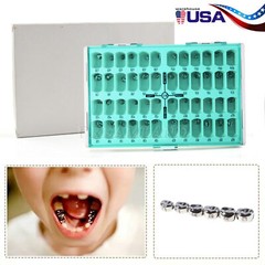 48 Sizes Dental Kids Primary Molar Crowns Stainless Steel Pediatric Crown Kit