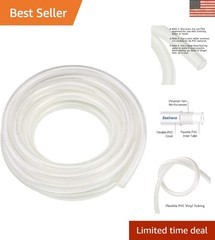 10 Ft Heavy Duty Braided Clear PVC Hose – Flexible, Non-toxic & UV Resistant
