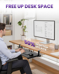 Ergonomic Keyboard Tray under Desk, Pull Out with Adjustable C-Clamp, 25.6 (31.5