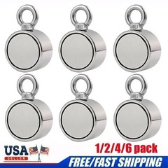500 LBS Round Double Sided Super Strong Neodymium Fishing Magnets Pulling Force