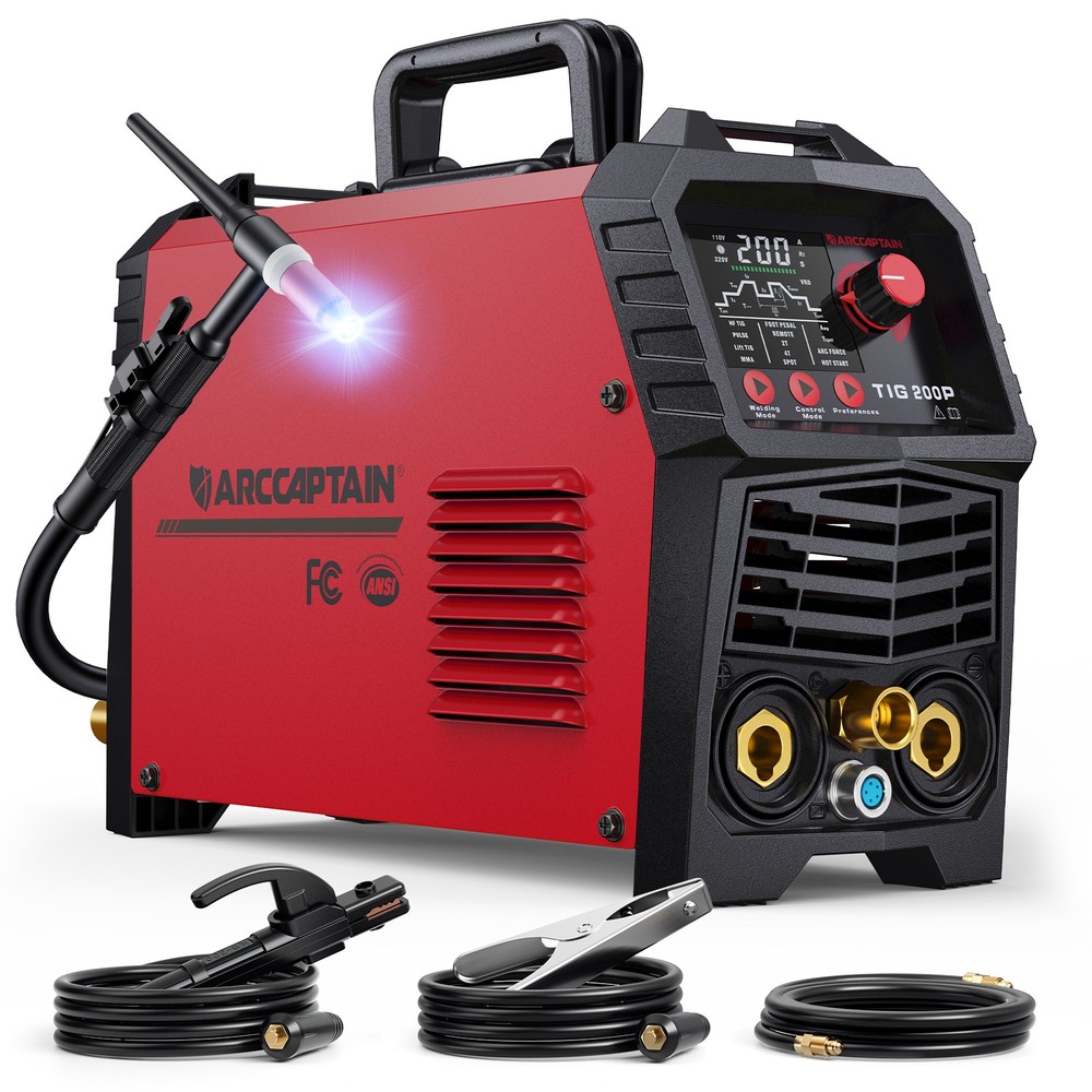 ARCCAPTAIN TIG200P DC Pulse TIG Welder 5 In 1 HF/Lift/Pulse/Spot TIG & Stick LED