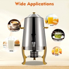 400W Insulated Beverage Dispenser for Hot Drinks 3.43Gal Stainless Steel USA
