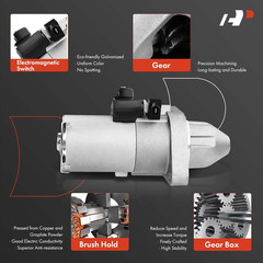 Starter Motor 2002-2006 Honda CR-V 2.4L 1.6KW 12V 9 Teeth Clockwise #17844N
