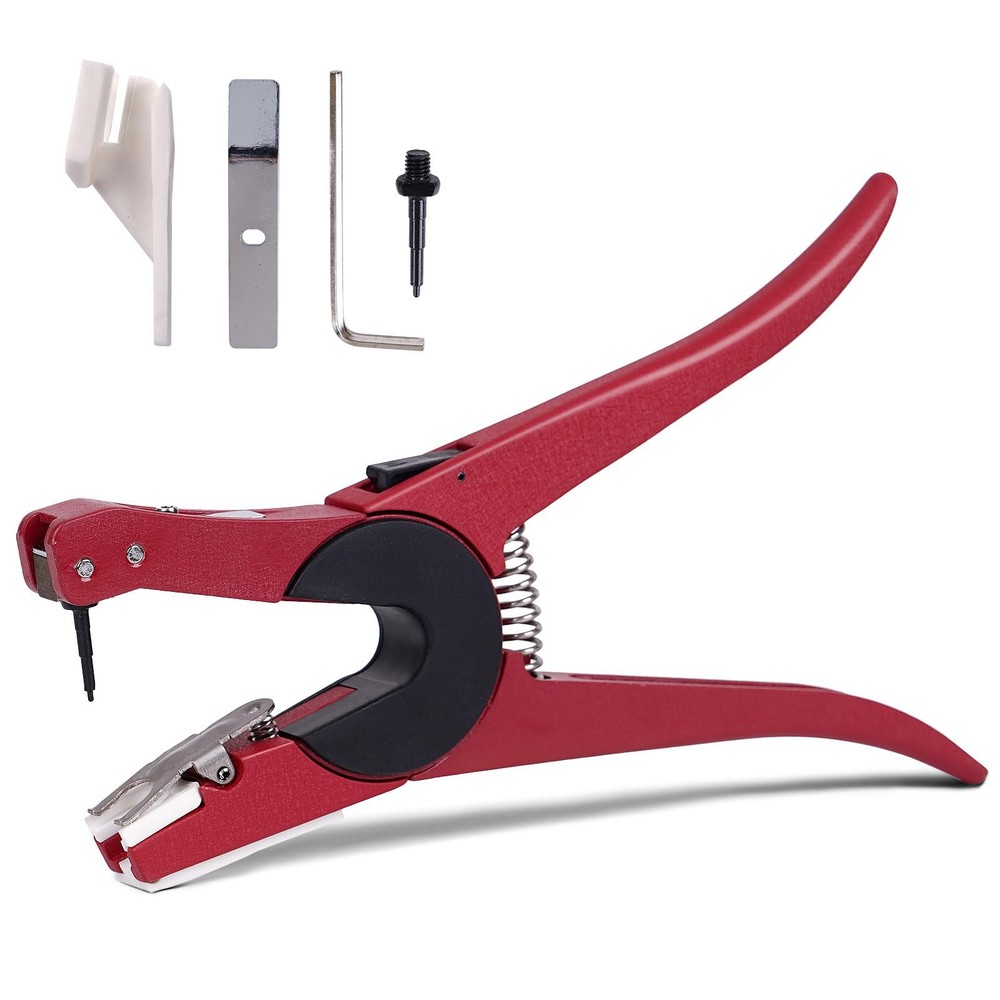 ZHEQOGZH Livestock Ear Tag Applicator for Cattle 9″L x 2.36″W x 0.78″H, Red