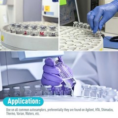 1000PCS 10ml Sample Vials+Aluminum Caps 20mm Crimp Top Clear Glass Bottle HPLC