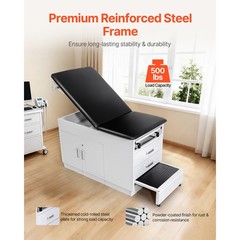 Uimoso Medical Exam Table with Storage Cabinet and Drawers