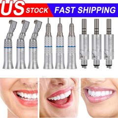 E-Type 4Hole 3 Sets Dental Slow Speed Handpiece Contra Angle Straight Air Motor