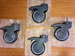 NEW 4 PACK – Shepherd Casters 4″ Locking caster wheels with 3/8″ stem mount