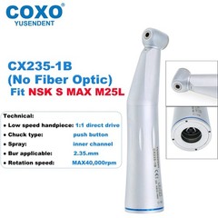 US COXO Dental 1:1 Contra Angle Handpiece Low Speed Straight Air Motor 2/4 Holes