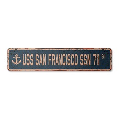 USS SAN FRANCISCO SSN 711 Vintage Street Sign us navy ship veteran sailor rustic