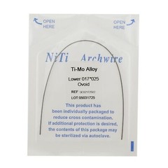 Dental Ortho Titanium Molybdenum Alloy Arch Wires TMA 19*25/17*25 Upper/Lower