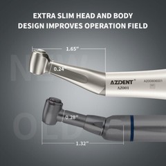AZDENT Dental 1:1 Slow Low Speed Handpiece Contra Angle Push Button E-Type AZ001