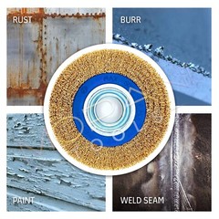 2Pcs 6″ INCH ROUND BRASS WIRE BRUSH WHEEL FOR BENCH GRINDER | RUST/PAINT REMOVAL