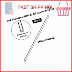 16 inches Long 1/8″(3.17) Diameter 304 Stainless Steel Solid Round Rod for，Metal