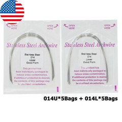 100PCS Dental Orthodontic Arch Wire Niti Stainless Steel Round Rectangular Ovoid