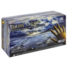 Adenna Dark Light 9 mil Nitrile Powder Free Exam Large (Pack of 100), Black
