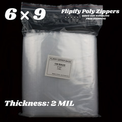 6×9 Clear 2 Mil Zip Poly Plastic Zipper Bags Reclosable Large Lock Baggies